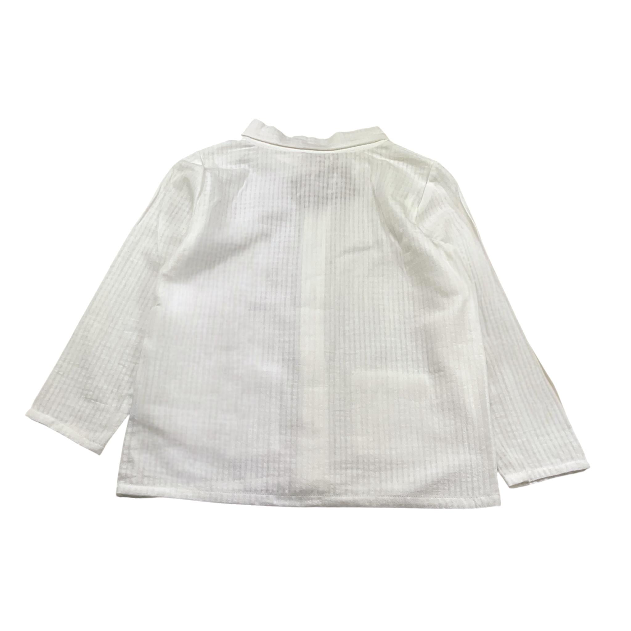 Petit Indi Camicia Tinta Unita Manica Lunga per Bambino SS25BK6840 BIANCO PETIT INDI 
