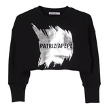 PATRIZIA PEPE felpa chiusa girocollo tinta unita cn logo Nero per Bambina 7M0871XX NERO PATRIZIA PEPE 