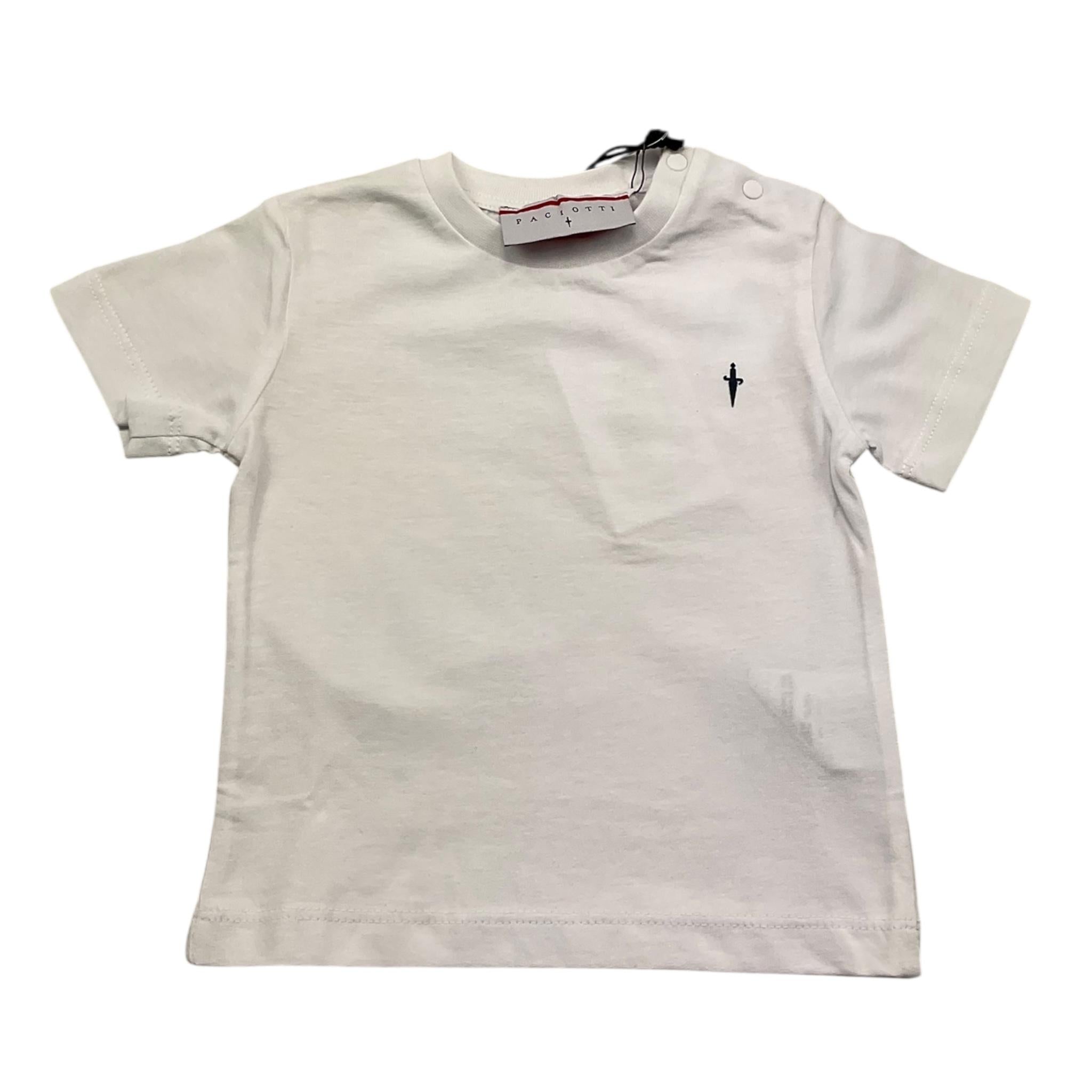 Cesare Paciotti T-Shirt Girocollo Tinta Unita con Stampa per Neonato TSP515B BIANCO CESARE PACIOTTI 