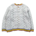 Carre'Ment Beau Maglia Girocollo Tinta Unita Traforata per Neonata Y05227 BIANCO CARRE'MENT BEAU 