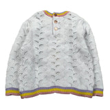 Carre'Ment Beau Maglia Girocollo Tinta Unita Traforata per Neonata Y05227 BIANCO CARRE'MENT BEAU 