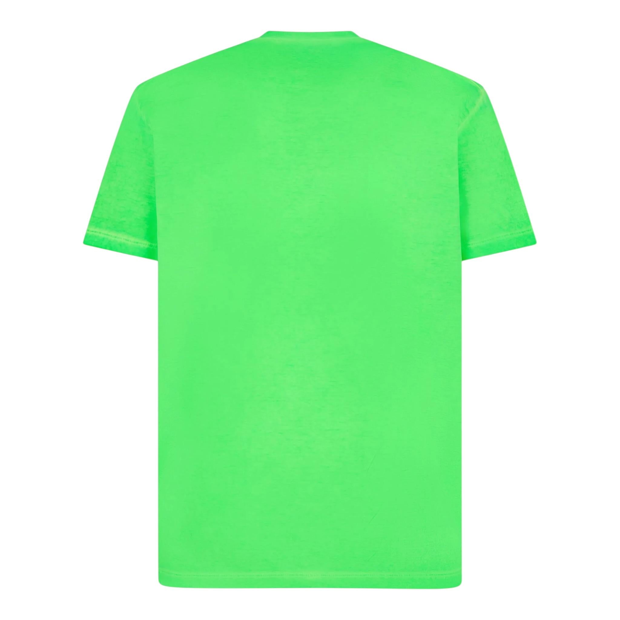 Dsquared2 T-Shirt Girocollo tinta unita con Logo Verde Fluo per Bambino DQ2416 VERDE FLUO DSQUARED2 