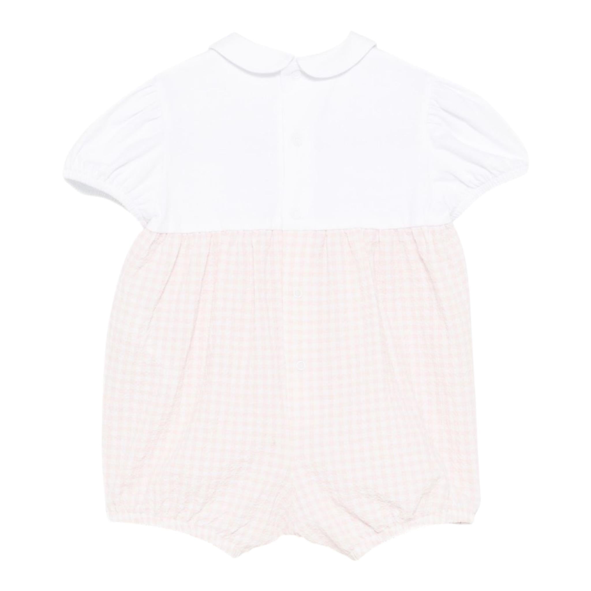 Il Gufo Pagliaccetto Mezza Manica Bicolore per Neonata P25TO270C3160 BIANCO/ROSA IL GUFO 