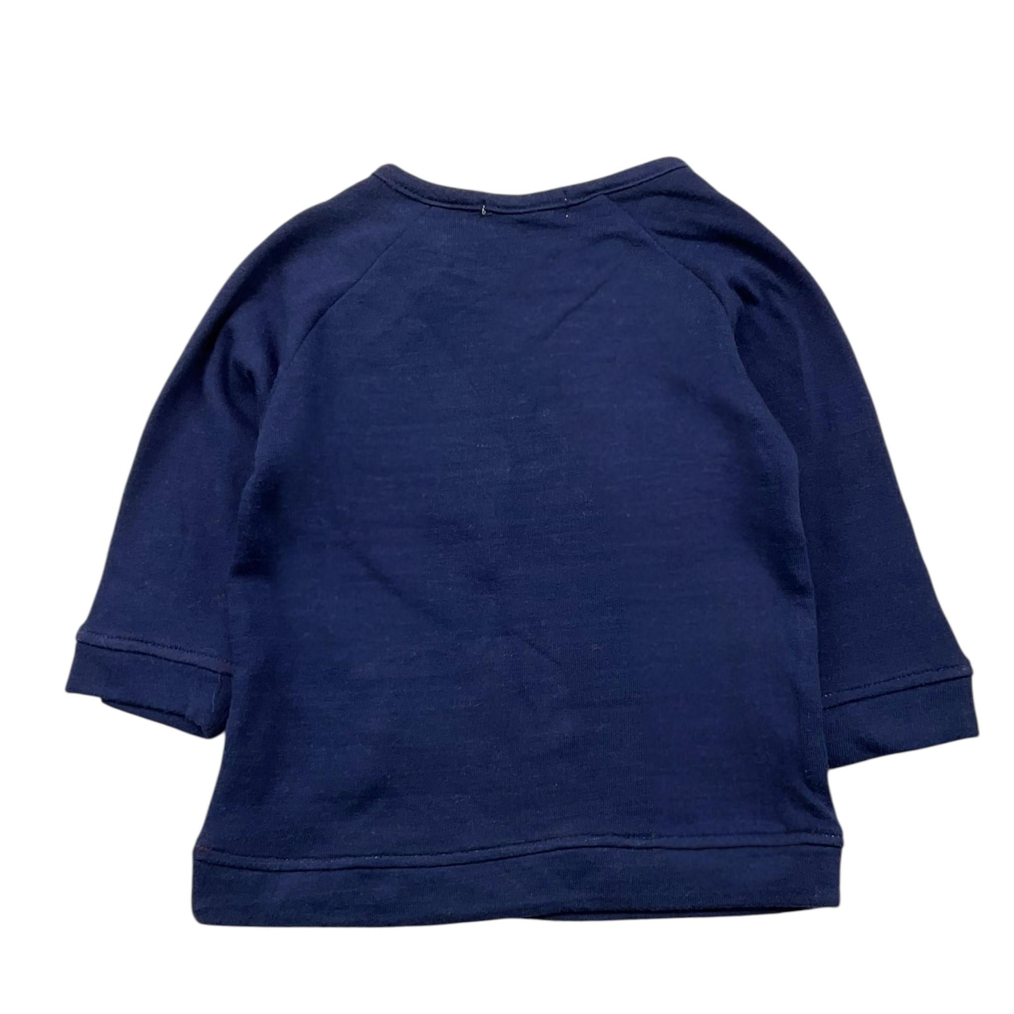 Billy bandit maglia girocollo tinta unita con stampa Blu per Neonato SHI0570 BLU Billy bandit 