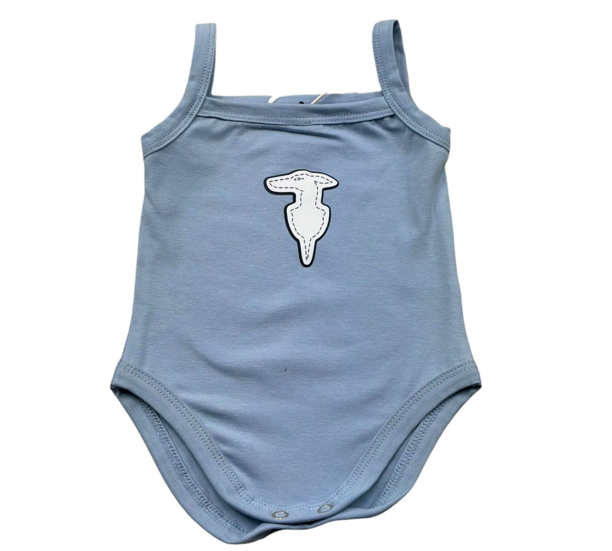 Trussardi Body Bretelline Tinta Unita con Logo per Neonata TIP26125BD AZZURRO TRUSSARDI 