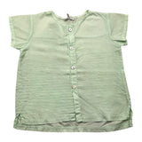 Zero Ampere Camicia Mezza Manica Fanasia A Righe Verde Acqua Per Neonato