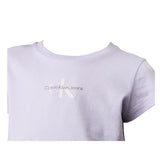 Calvin Klein T-Shirt Girocollo Tinta Unita con Stampa per Bambino IG0IG01470XX LILLA CALVIN KLEIN 