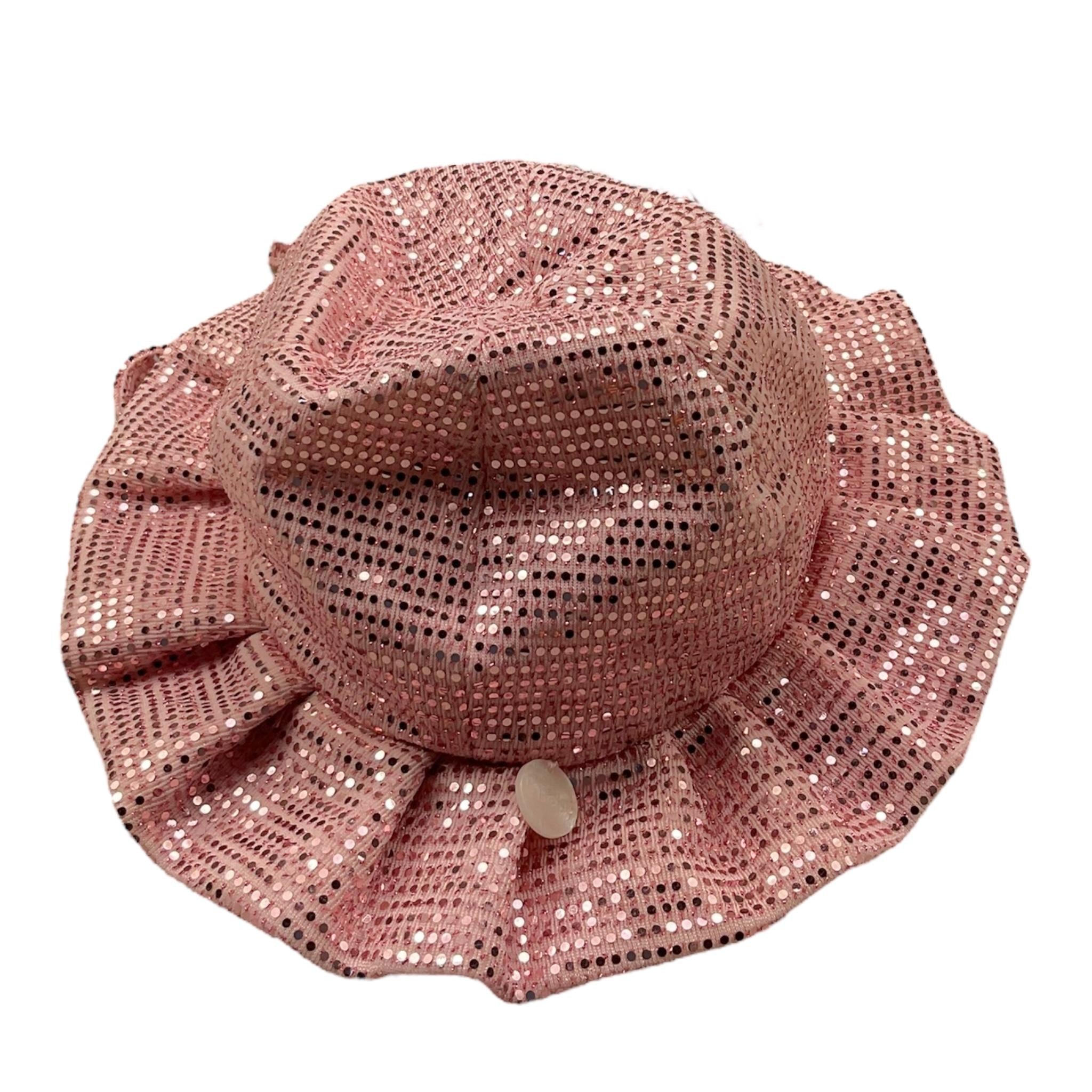 Le Bebe' Cappello Tinta Unita con Paillettes per Neonata LBG5917 ROSA LE BEBE' 
