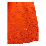 Mariuccia Pantalone Modello Palazzo Tinta Unita In Pizzo Sangallo Arancione Per Bambina