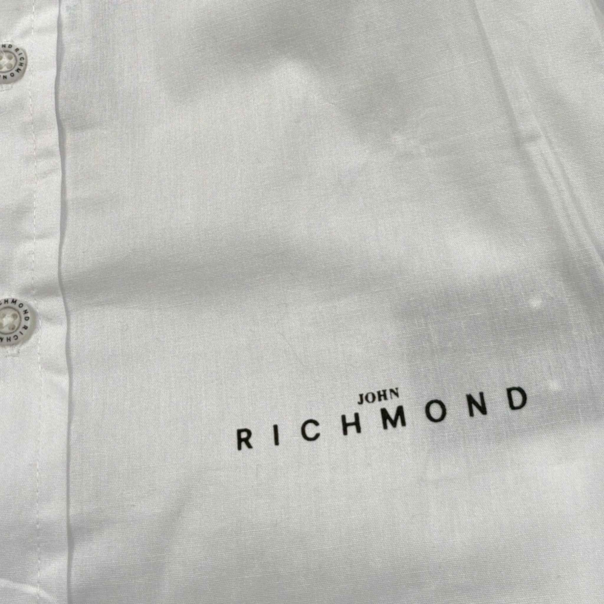 John Richmond Camicia tinta unita con Logo Bianco per Neonato RBP23054CA BIANCO JOHN RICHMOND 