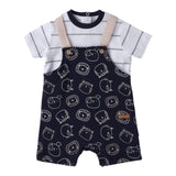 Minibanda Pagliaccetto Mezza Manica Finta T-Shirt per Neonato 3B687 BLU MINIBANDA 