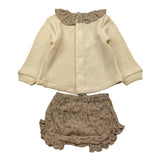CALAMARO completo 2pz maglia-coulotte bicolore Panna per Neonata 17870 PANNA CALAMARO 
