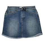 Gaelle Gonna In Denim Tinta Unita con Stampa Logo Blu per Bambina