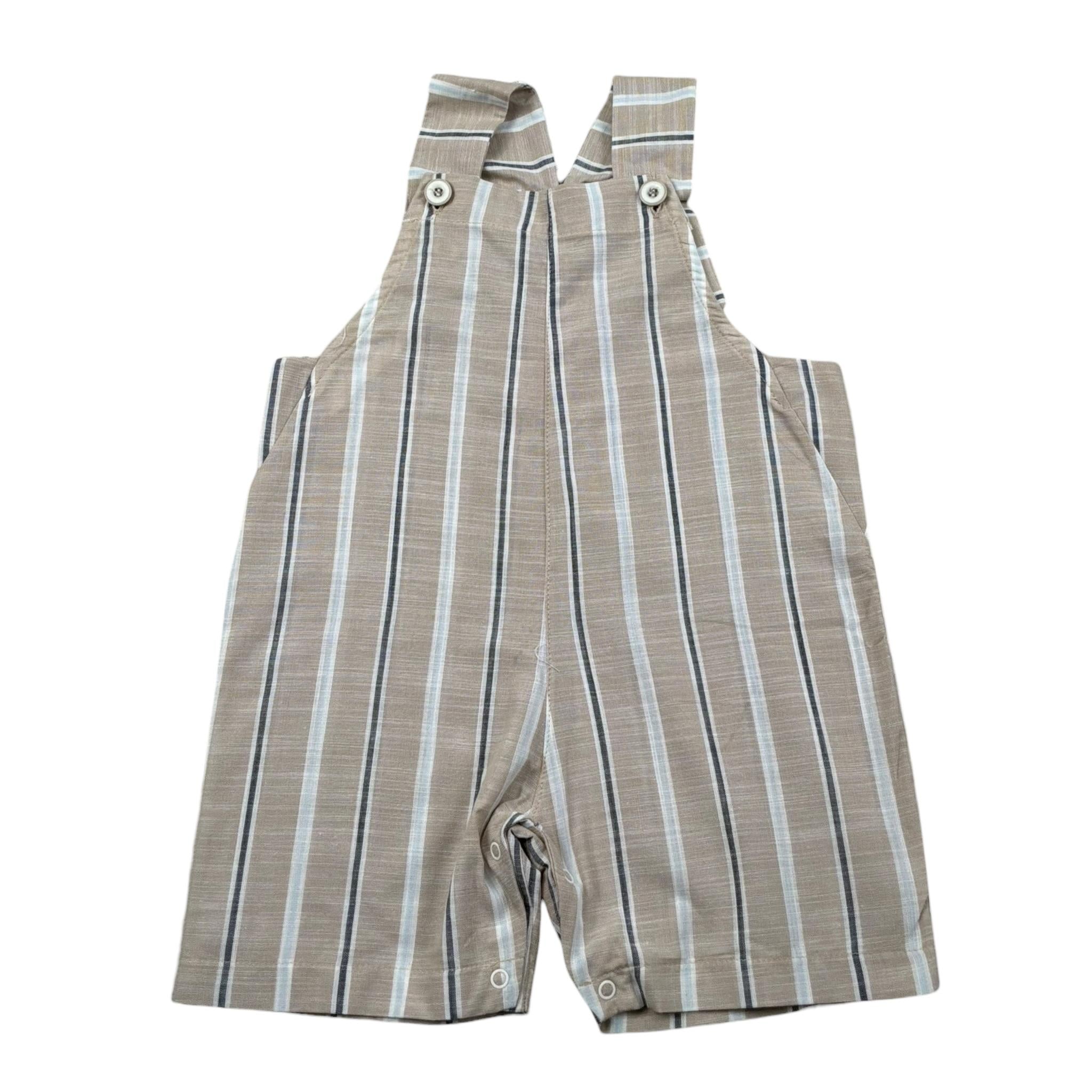 Babyvip Salopette Tinta Unita con Fantasia A Righe per Neonato T1346 BEIGE BABYVIP 