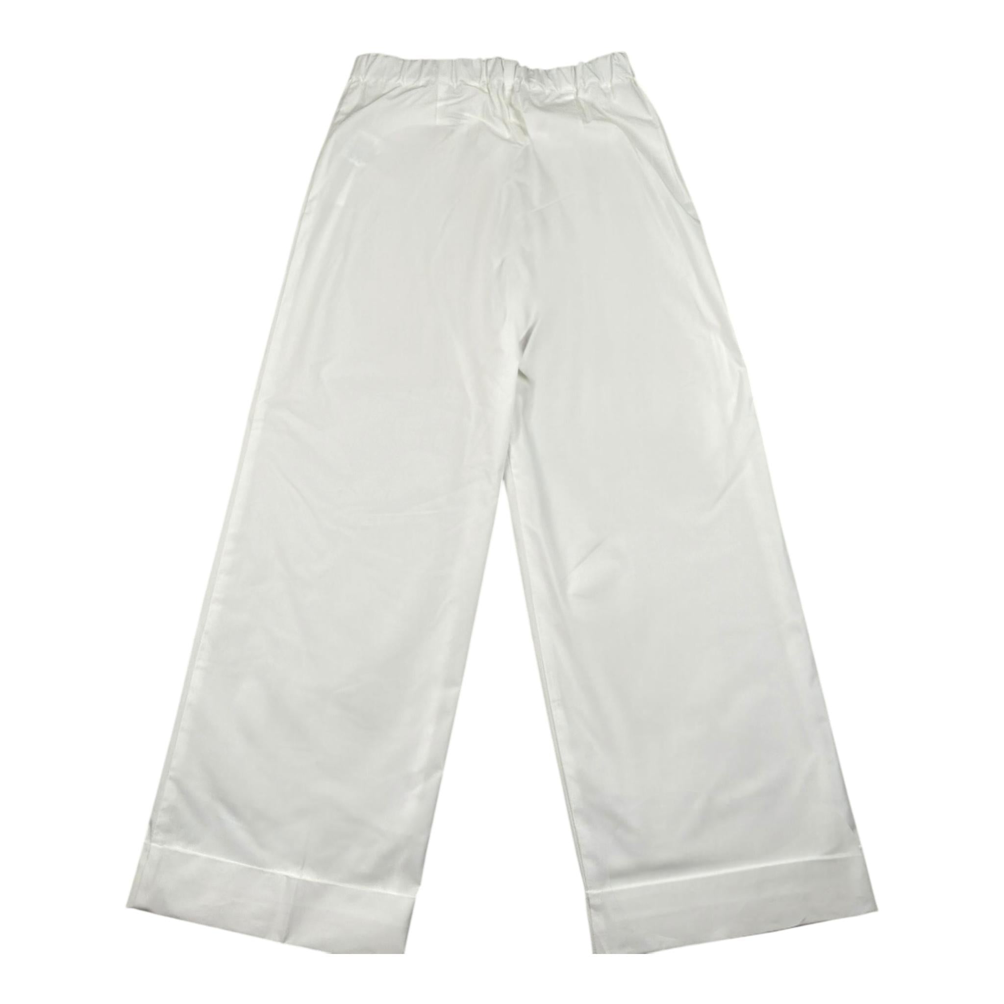 Dondup Pantalone Tinta Unita Modello Palazzo per Bambina DFPA112 BIANCO DONDUP 