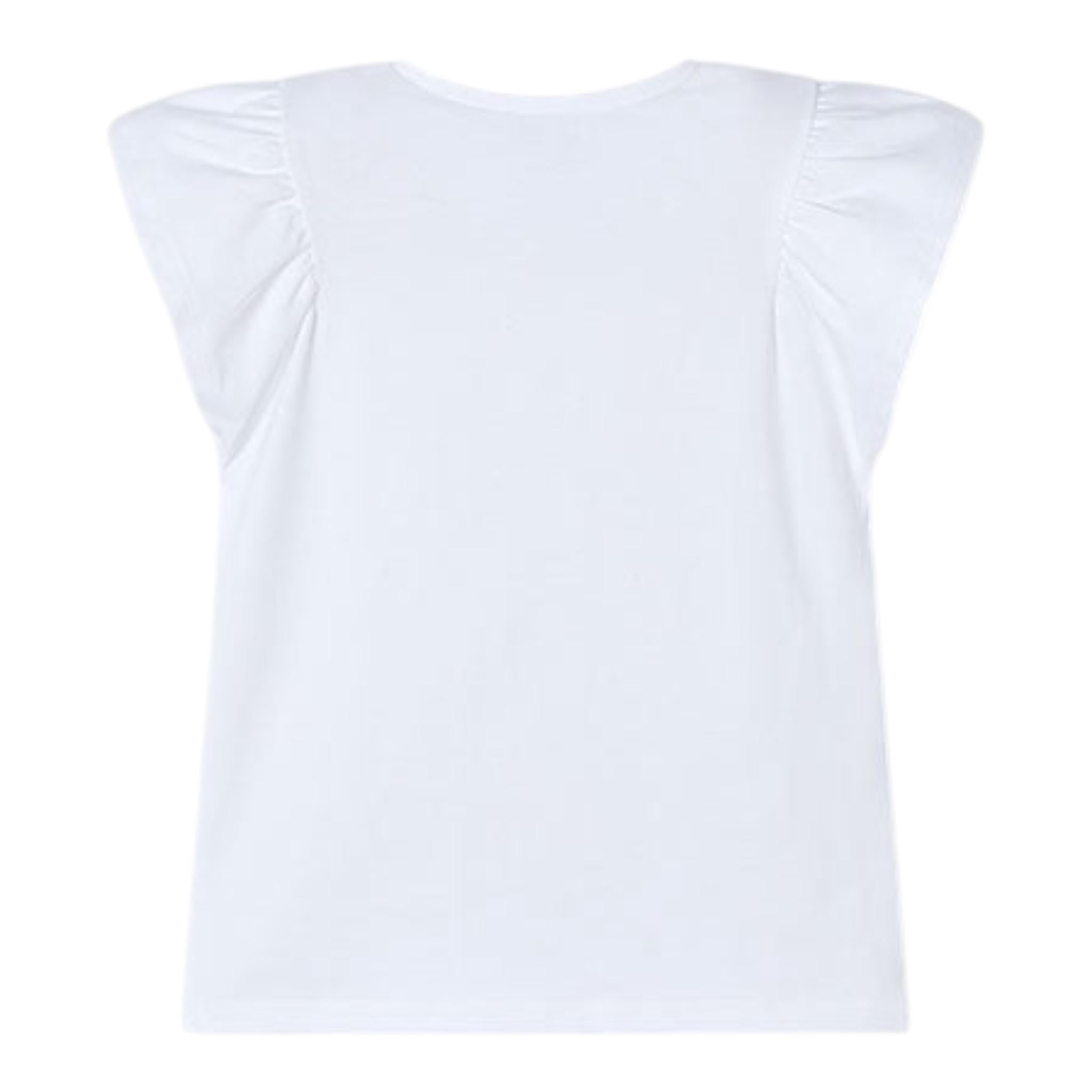 Mayoral T-Shirt Tinta Unita con Stampa per Bambina 3002 BIANCO MAYORAL 
