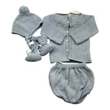 MAC ILUSIO'N completi 4 pezzi maglia-culotte-cappello-babbucce tinta unita Azzurro per Neonato 9433 AZZURRO MAC ILUSIO'N 