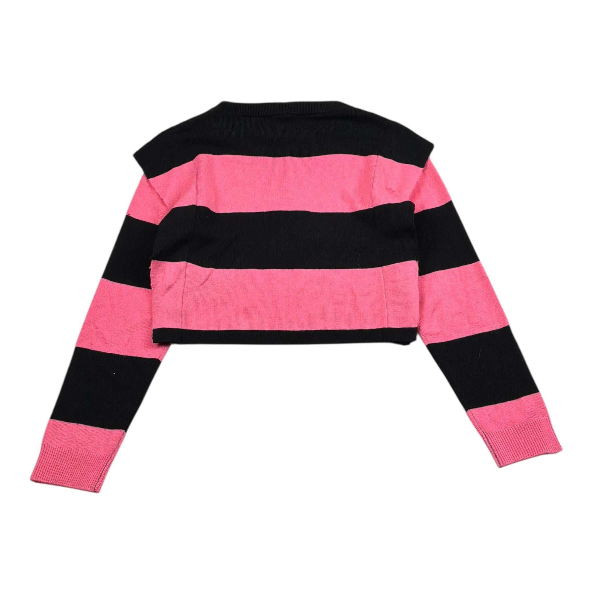 John Richmond Maglia Bicolore con Fantasia A Righe per Bambina RGP26119MA NERO/FUXIA JOHN RICHMOND 