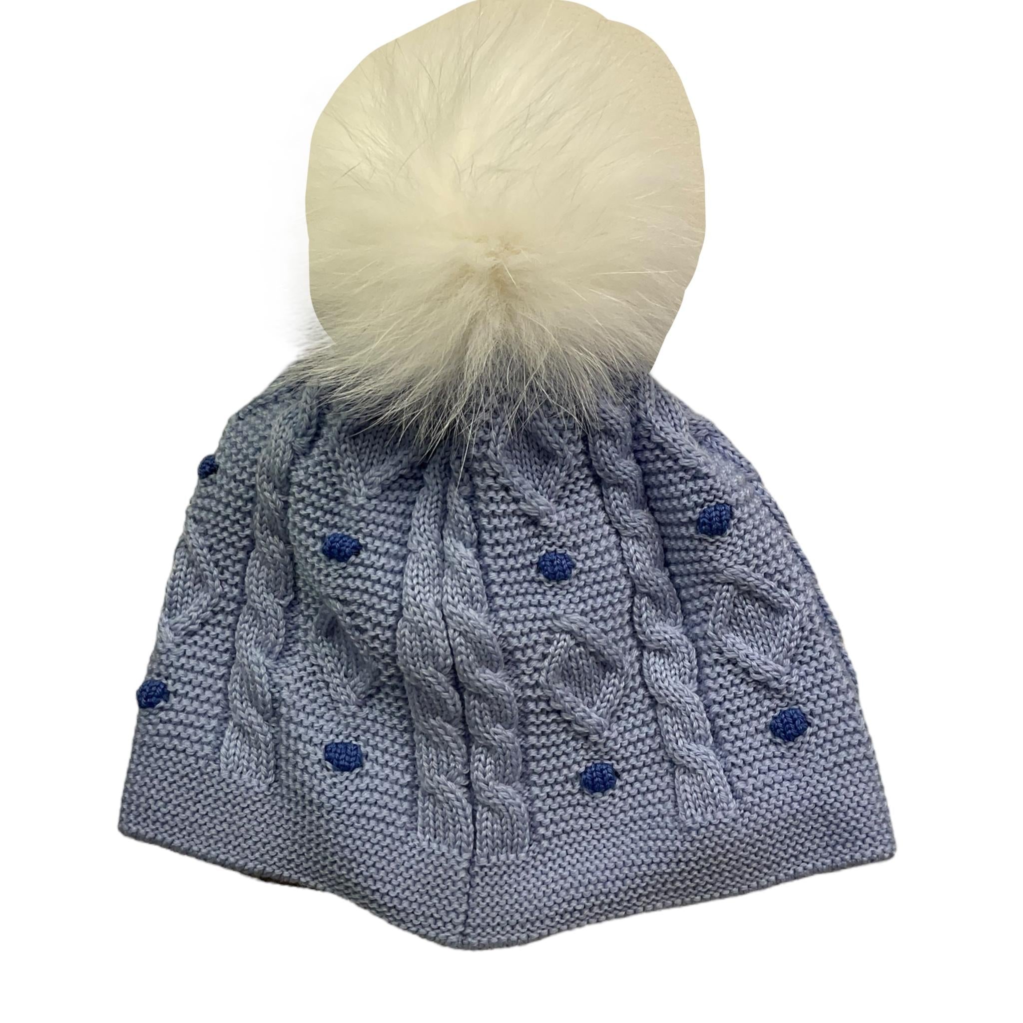 MARLU' cappello tinta unita con pon pon Azzurro per Neonato IG5271 AZZURRO MARLU' 