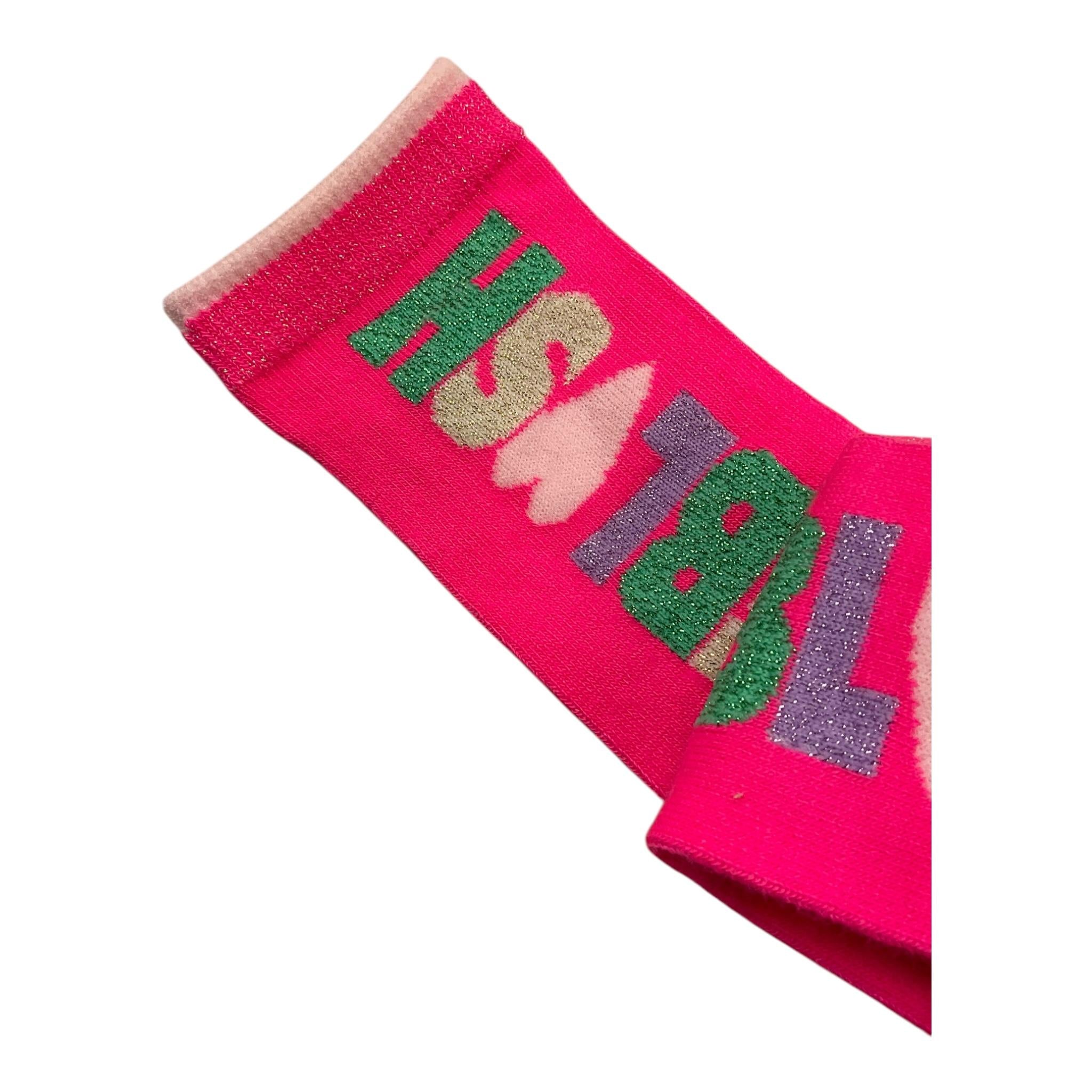 BillIEBLUSH calzini tinta unita glitterati e stampe Rosa fluo per Bambina U20592 ROSA FLUO BillIEBLUSH 