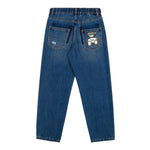 Moschino Jeans Tinta Unita con Elastico In Vita per Bambino HUP089 BLU MOSCHINO 