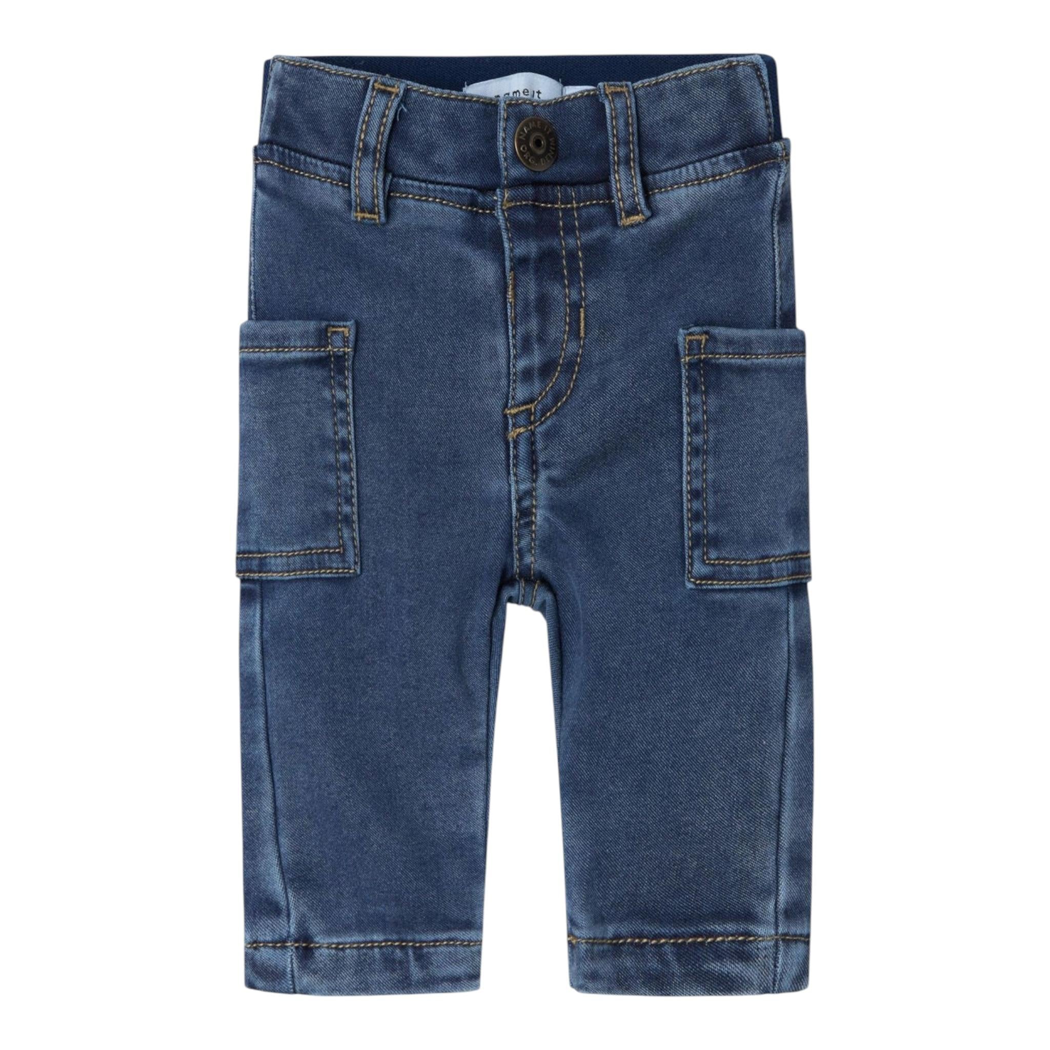 NAME.IT jeans elasticizzato tinta unita Blu per Neonato 13233277 BLU NAME.IT 