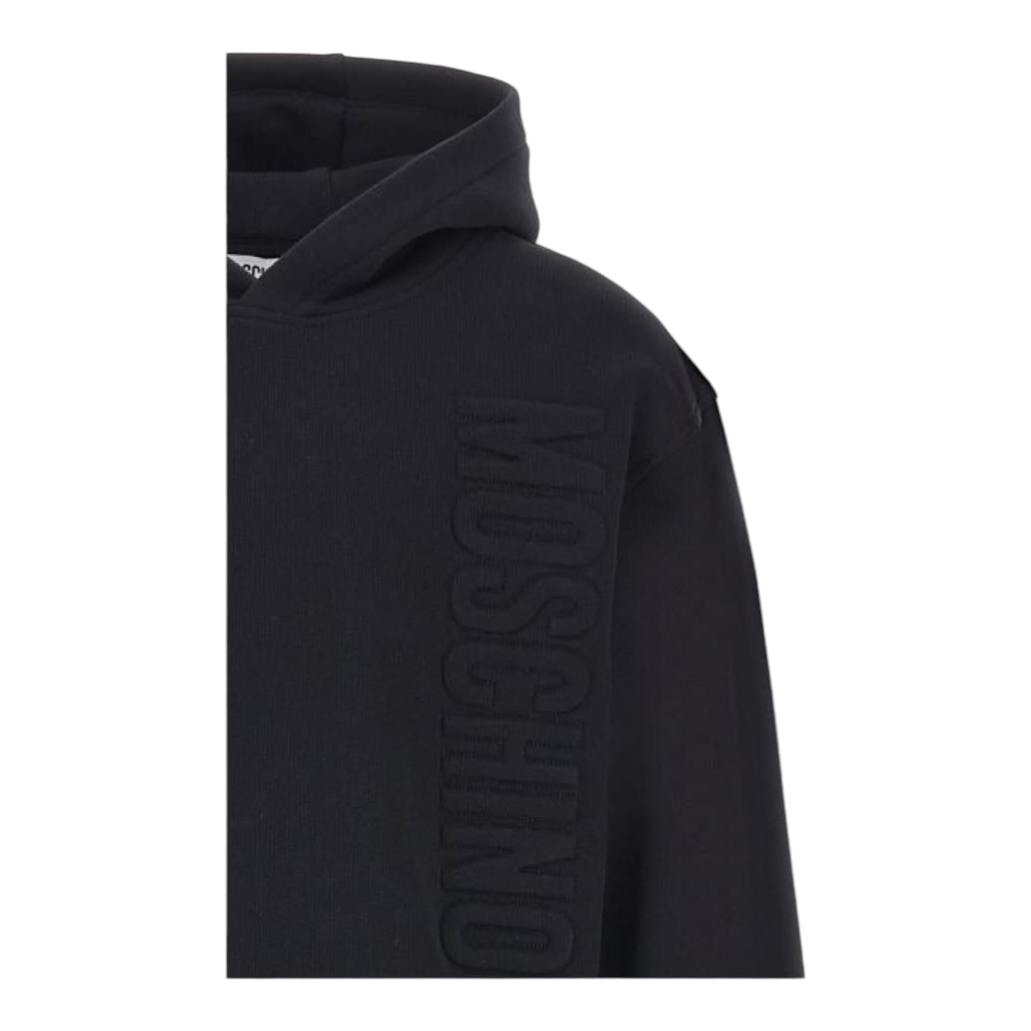 MOSCHINO felpa tinta unita con cappuccio Nero per Bambino HNF07K NERO MOSCHINO 
