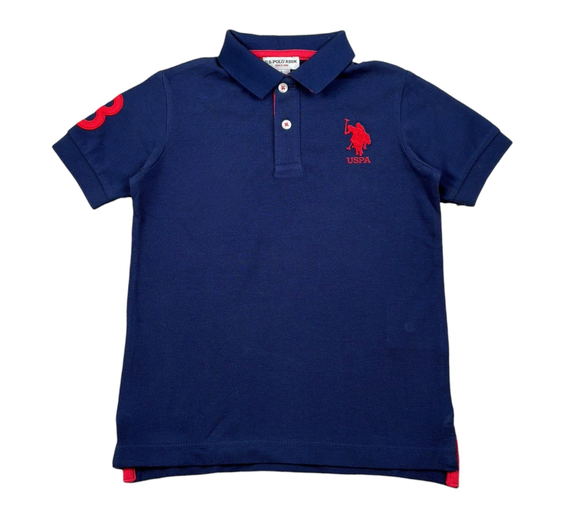 U.S. Polo Assn Polo Mezza Manica Tinta Unita con Logo per Bambino US41597 BLU U.S. POLO ASSN 
