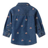 Mini Banda Camicia Manica Lunga tinta unita con Stampa Orsi Blu per Neonato 3B659X BLU MINI BANDA 