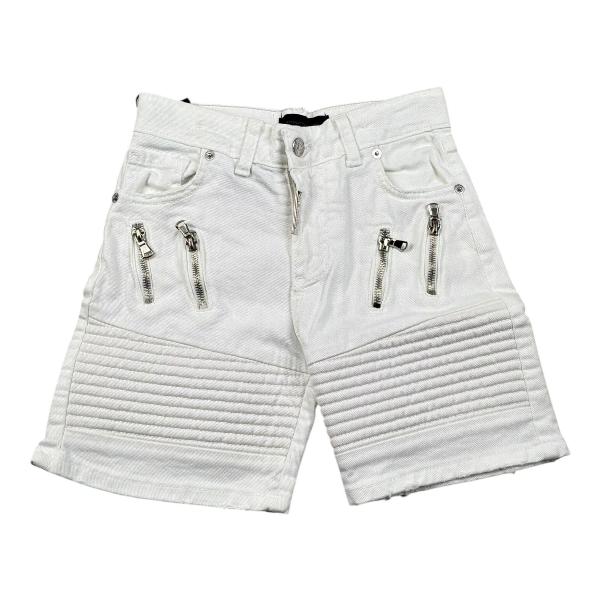 Do Not Conform Bermuda In Denim Tinta Unita con Girovita Regolabile per Bambino TAN007 BIANCO DO NOT CONFORM 