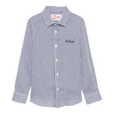 Saint Barth Camicia Manica Lunga Fantasia A Righe per Neonato AGN000101183 BLU SAINT BARTH 