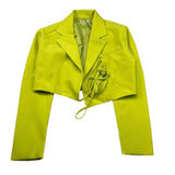 Met Giacca Modello Crop Tinta Unita per Bambina ME299 VERDE MET 