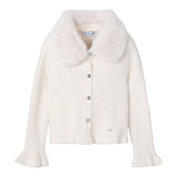 MAYORAL cardigan tinta unita con colletto rimovibile Beige per Bambina 4362JX BEIGE MAYORAL 