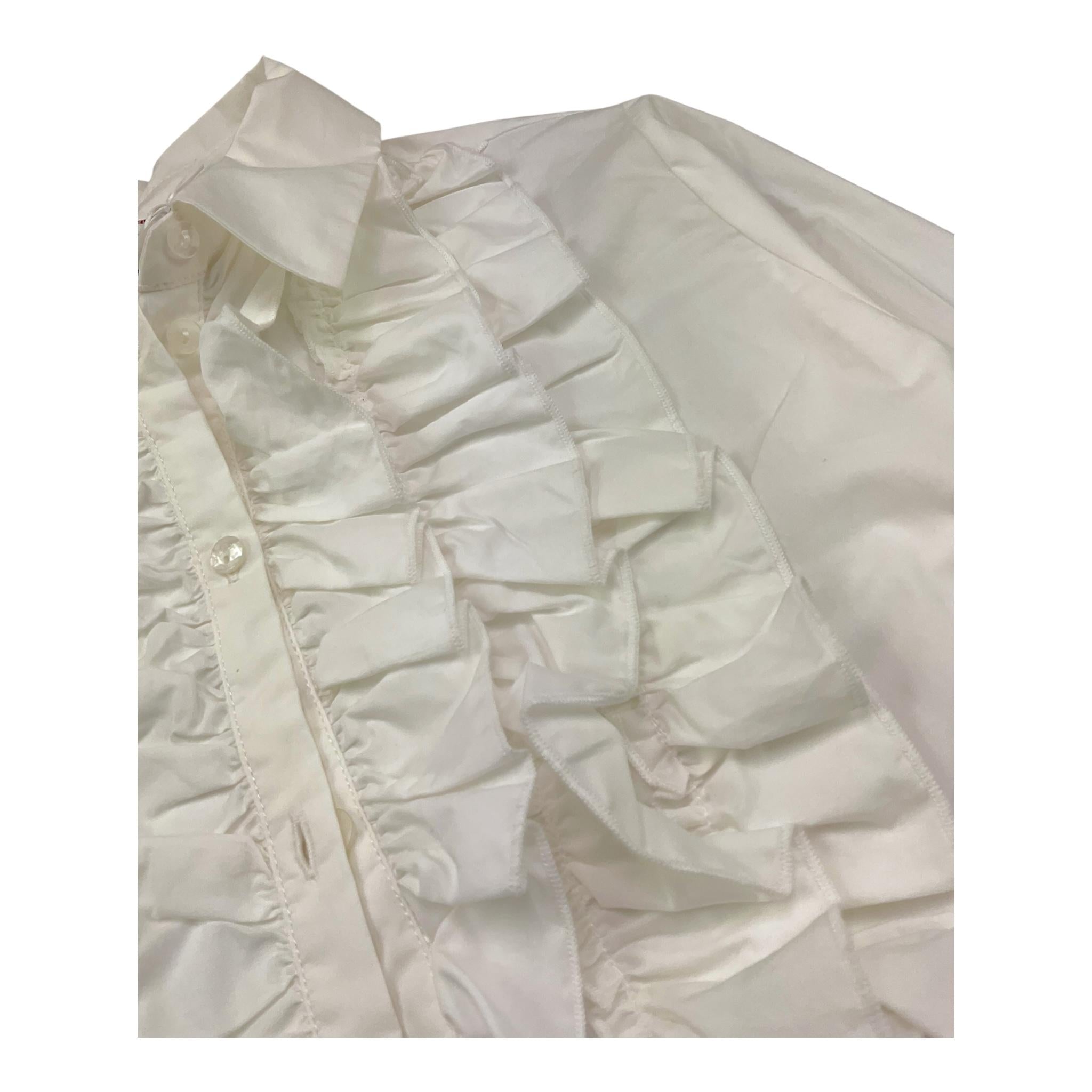 Liu Jo Camicia Tinta Unita con Balze per Bambina GA4108 BIANCO LIU JO 