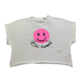 So Twee By Miss Grant T-Shirt Girocollo Tinta Unita con Brillantini per Bambina ST0067 BIANCO/ROSA SO TWEE BY MISS GRANT 