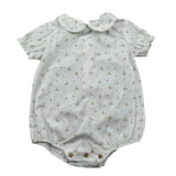 Wedoble Pagliaccetto Mezza Manica Tinta Unita con Stampe per Neonato V2504716A BIANCO WEDOBLE 