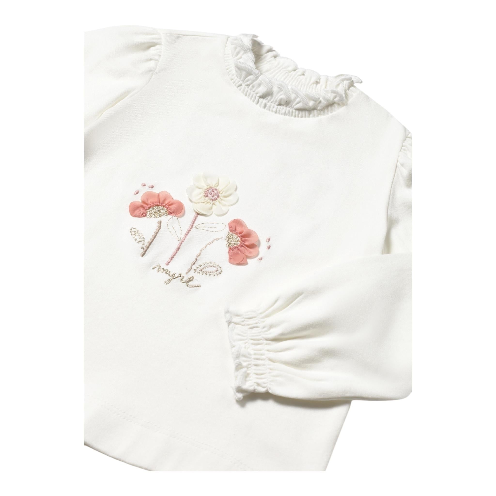 MAYORAL shirt girocollo tinta unita con stampa in contrasto Bianco per Neonata 2045N BIANCO MAYORAL 