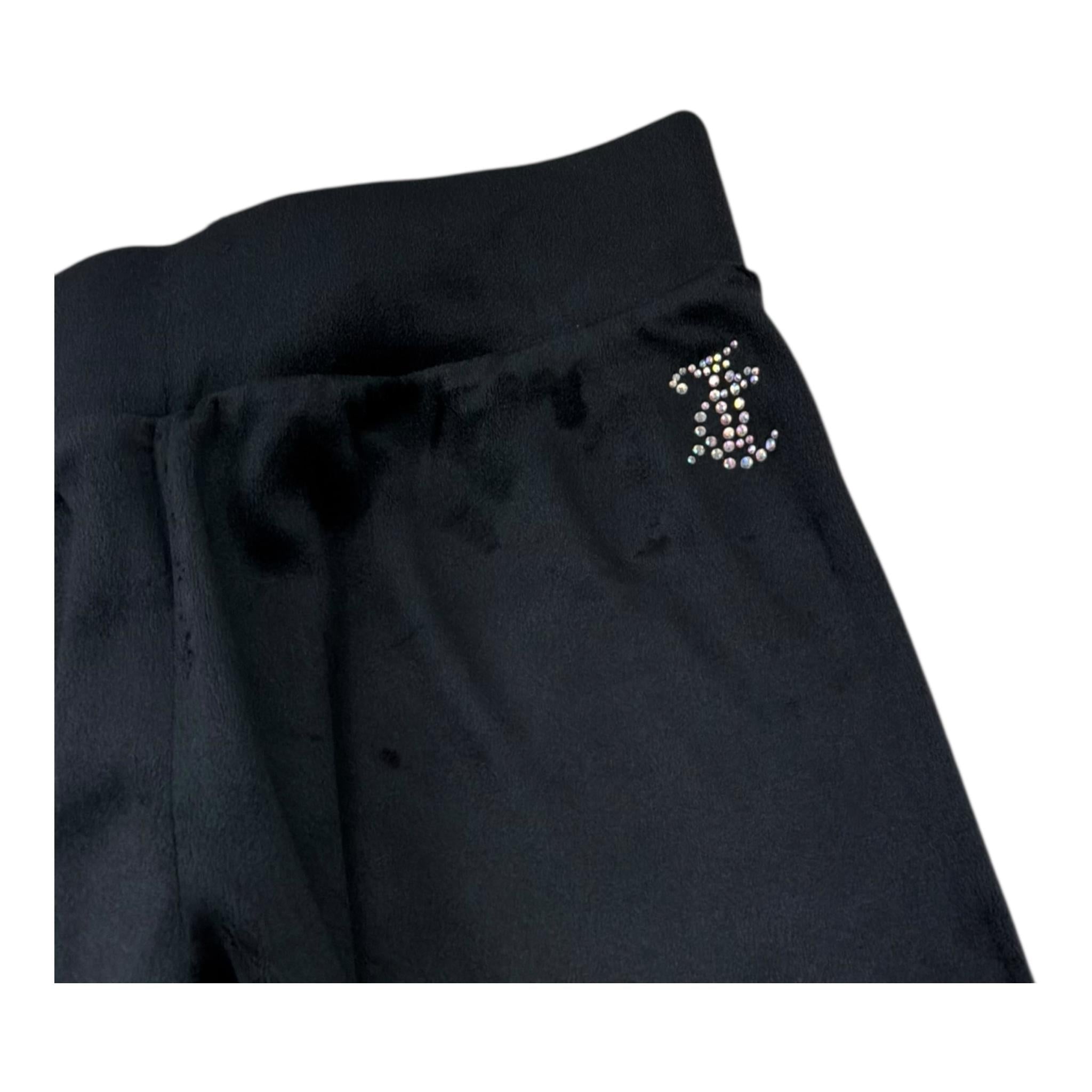 Juicy Couture Leggins In Velluto Tinta Unita per Bambina JBX6506 NERO JUICY COUTURE 