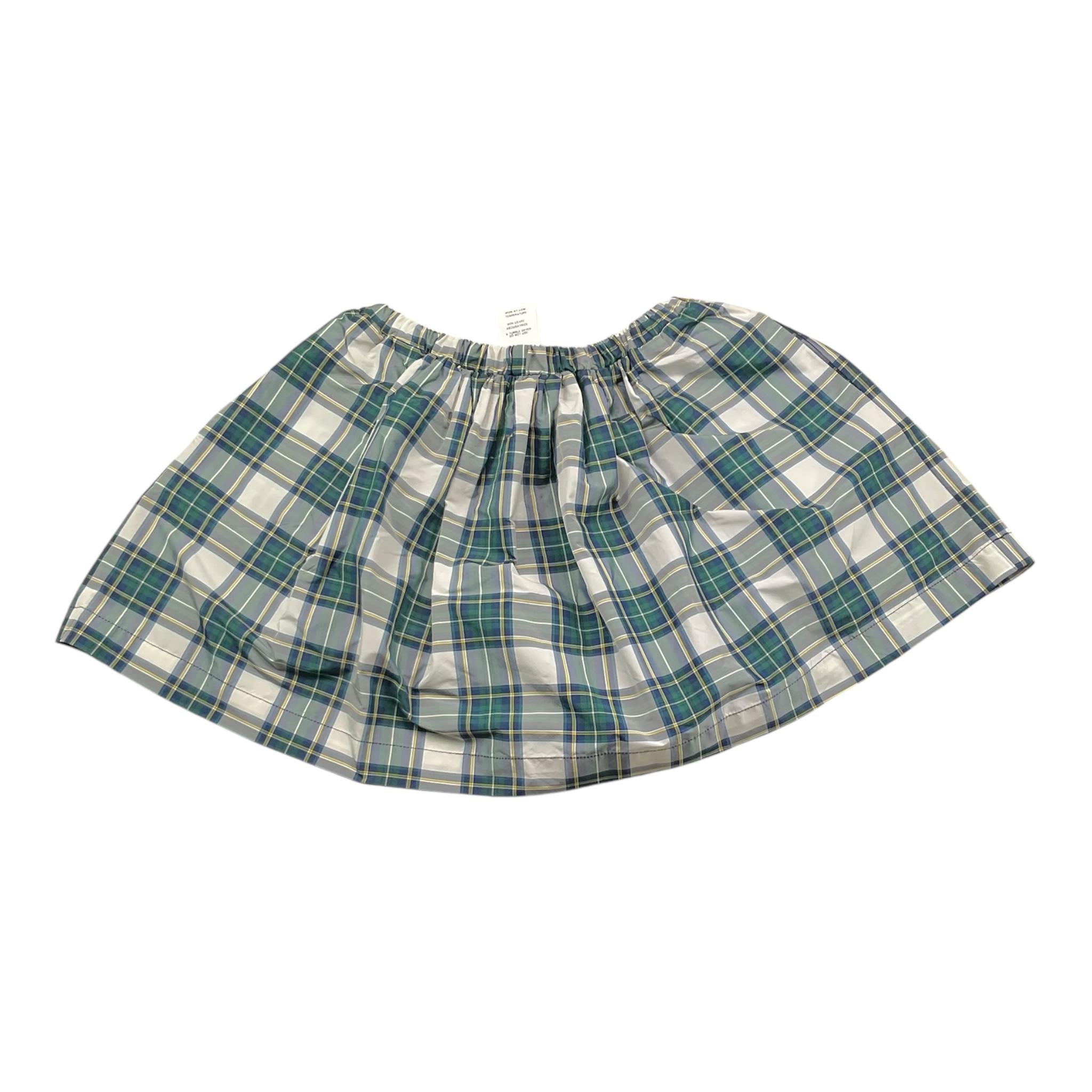 PICCOLA LUDO gonna tricolore con fantasia a quadri Verde per Bambina BS9WB027 VERDE PICCOLA LUDO 