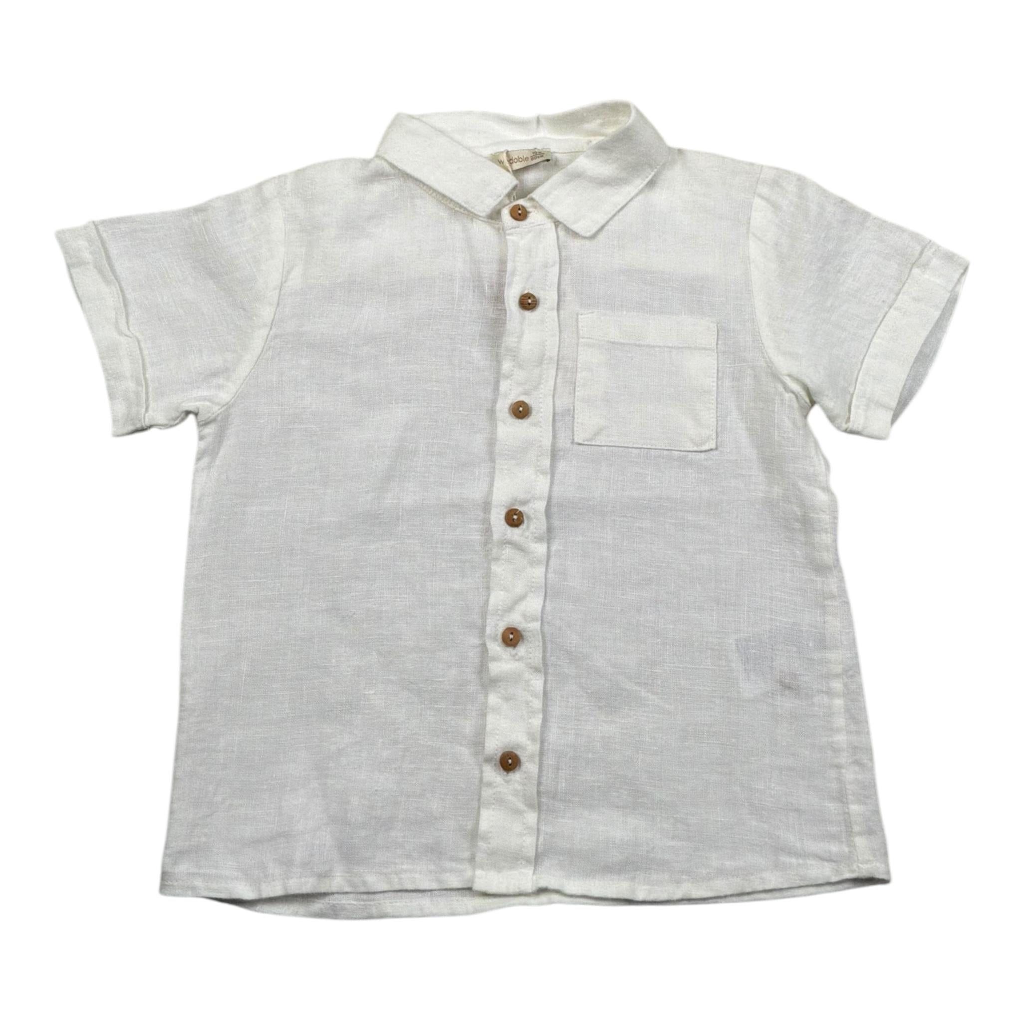 Wedoble Camicia Mezza Manica Tinta Unita per Neonato V2508914TN PANNA WEDOBLE 