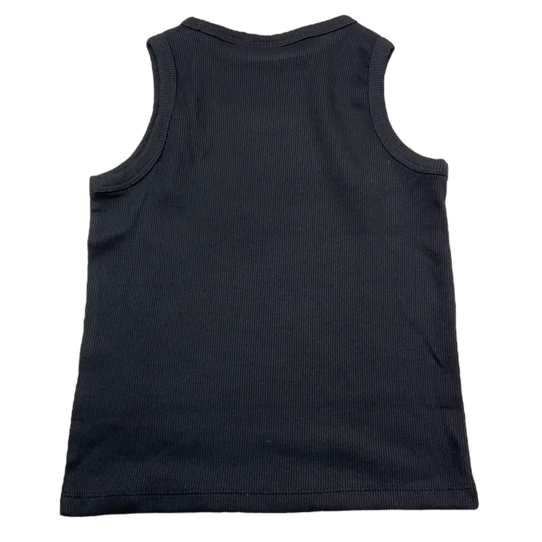 Calvin Klein Canotta Tinta Unita Giromanica con Stampa per Bambina IG0IG02871 NERO CALVIN KLEIN 