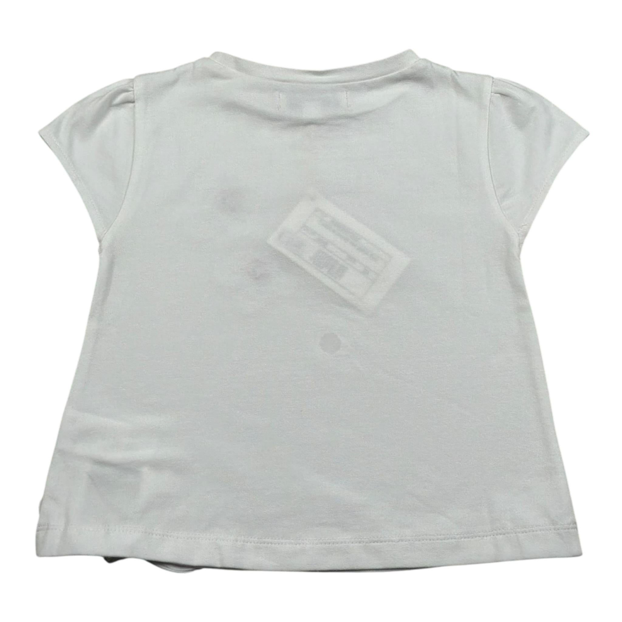 Malvi & Co T-Shirt Girocollo Tinta Unita con Applicazioni per Bambina S25M030CAJJJ BIANCO MALVI & CO 