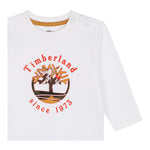 TIMBERLAND shirt girocollo tinta unita con logo Bianco per Neonato T60255 BIANCO TIMBERLAND 