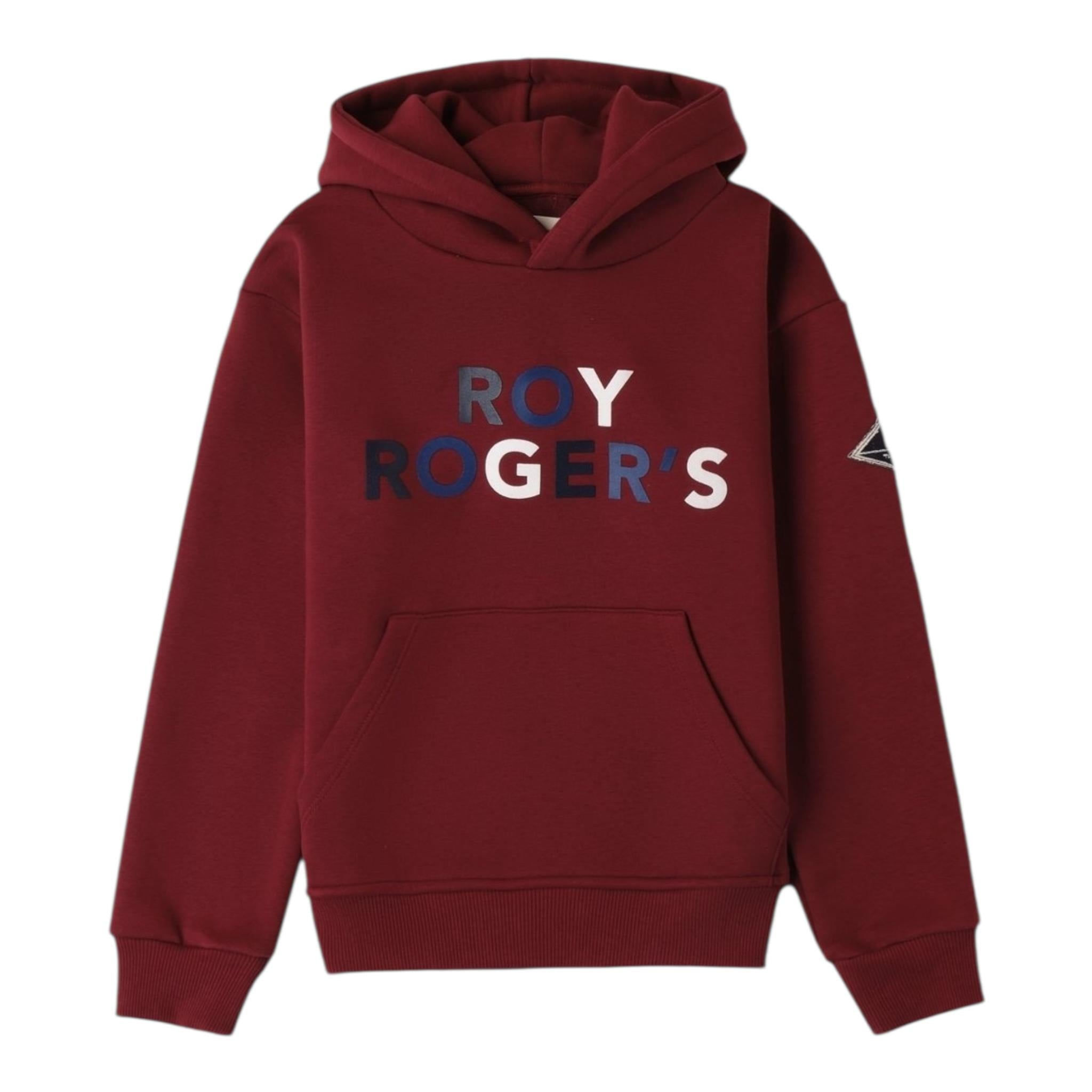 ROY ROGER'S felpa chiusa con cappuccio tinta unita con logo Rosso per Bambino RA104 ROSSO ROY ROGER'S 