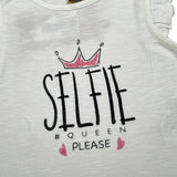 Please T-Shirt Girocollo tinta unita con Stampa Bianco per Neonata MO04030G BIANCO PLEASE 