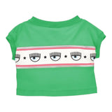 Chiara Ferragni T-Shirt Modello Crop Tinta Unita Con Stampa Verde Per Bambina
