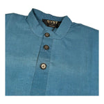 Syst Camicia Mezza Manica Tinta Unita Collo Coreano per Bambino 9824 BLU SYST 