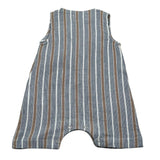 Petit Indi Pagliaccetti Tricolore con Fantasia A Righe Girmanica per Neonato SS25B1729 BLU PETIT INDI 