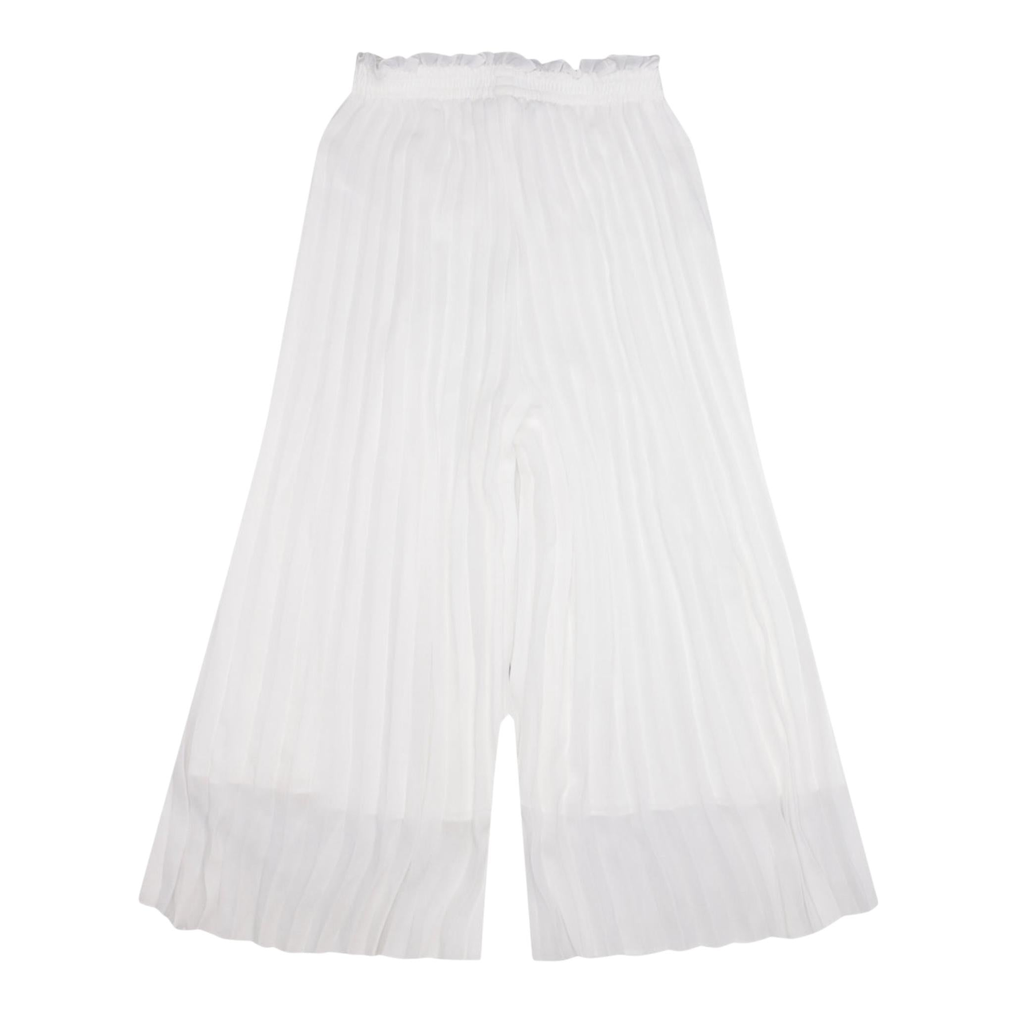 Monnalisa Pantalone Tinta Unita con Elastico In Vita per Bambina 79E400X BIANCO MONNALISA 