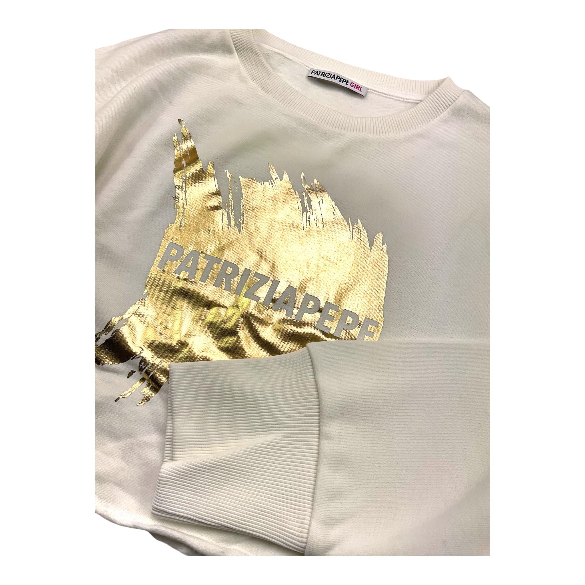 PATRIZIA PEPE felpa chiusa girocollo tinta unita cn logo Bianco per Bambina 7M0871XX BIANCO PATRIZIA PEPE 